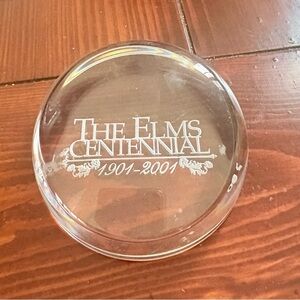 The Elms Centennial Glass 1801-2001 Paperweight - Newport, RI